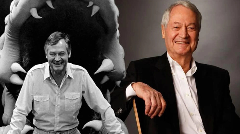 Arkasında yönettiği B-tipi canavar filmlerinden bir figür bulunan, pop sinemasının papası Roger Corman'ın gençlik ve yaşlılık dönemlerini bir arada gösteren portresi.