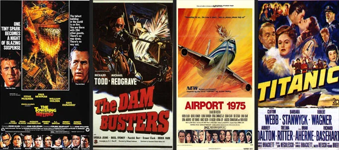 60-70'li yıllara ait felaket disaster filmlerine ait poster görselleri
